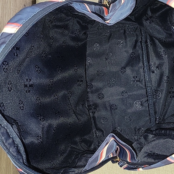 Tory Burch Navy Striped Nylon Backpack main image 4
